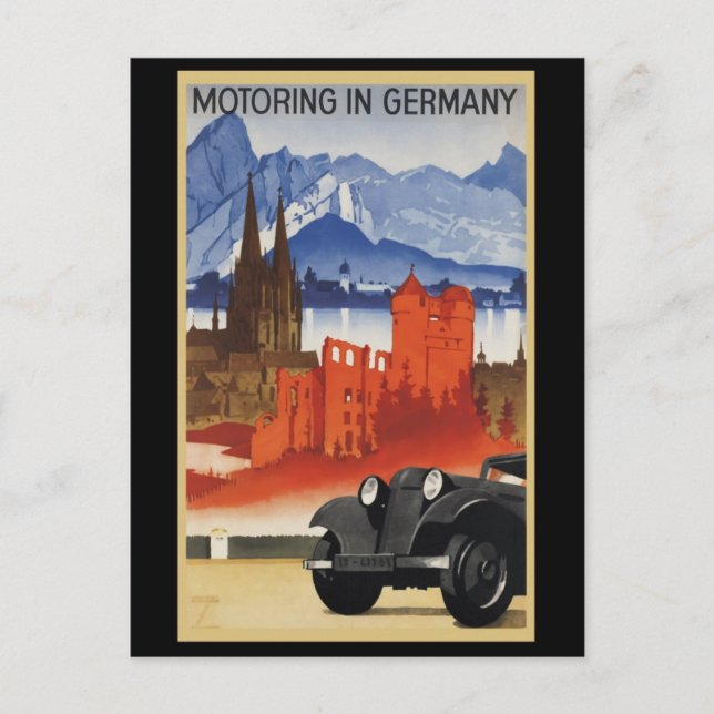 Motoring In Germany Postcard (Front)