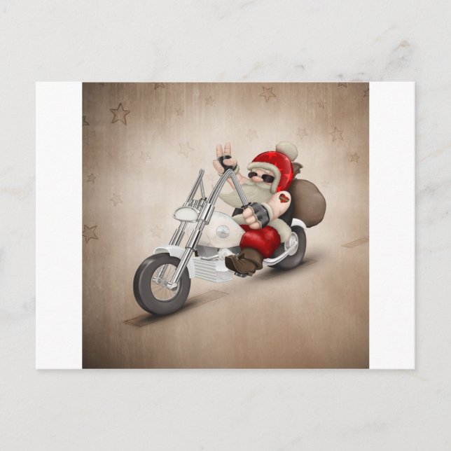 Motorised Santa Claus Holiday Postcard (Front)