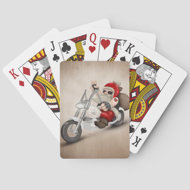 Motorized Santa Claus Playing Cards (Back)