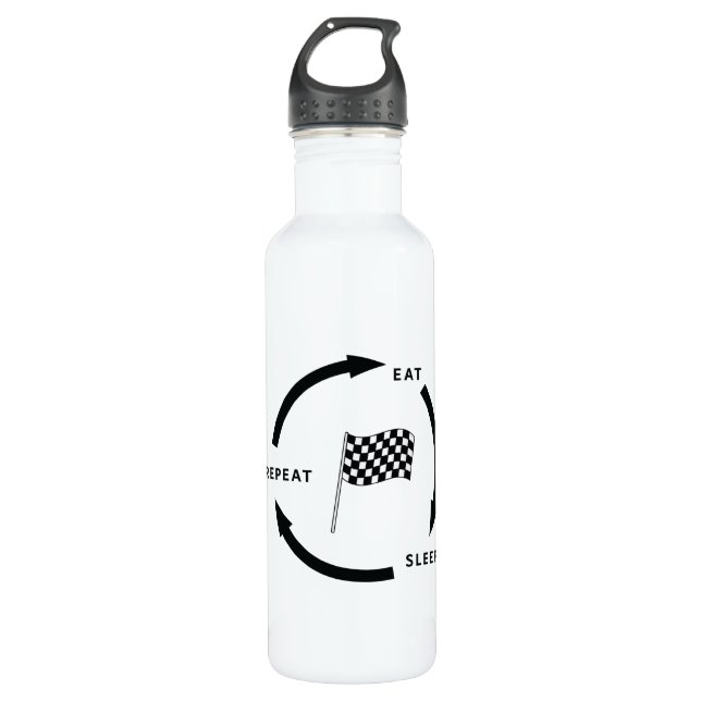 Motorsport Eat Sleep Repeat Sports Fan Saying 710 Ml Water Bottle (Front)