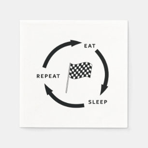 Motorsport Eat Sleep Repeat Sports Fan Saying Napkin