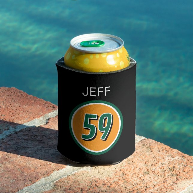 Motorsports race car number logo personalised can cooler (In Situ Pool)