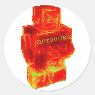 MOTOVUNE warm robot Classic Round Sticker