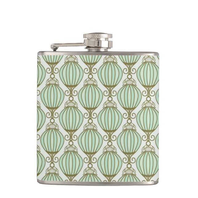 Motton Blue Pattern Hip Flask (Front)