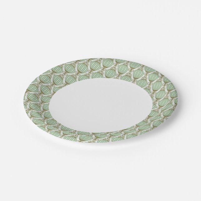 Motton Blue Pattern Paper Plate (Angled)