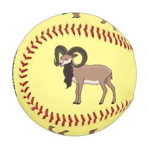 Mouflon goat illustration baseball