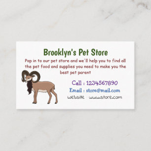 Mouflon goat illustration business card