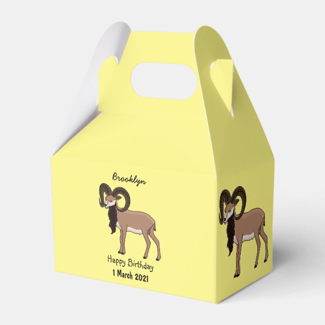 Mouflon goat illustration  favour box (Front Side)