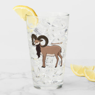 Mouflon goat illustration glass