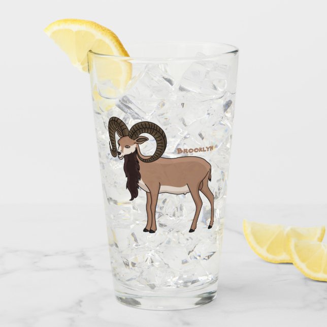 Mouflon goat illustration glass (Front Ice)