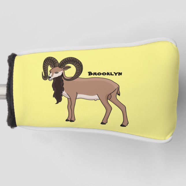 Mouflon goat illustration  golf head cover (Front)