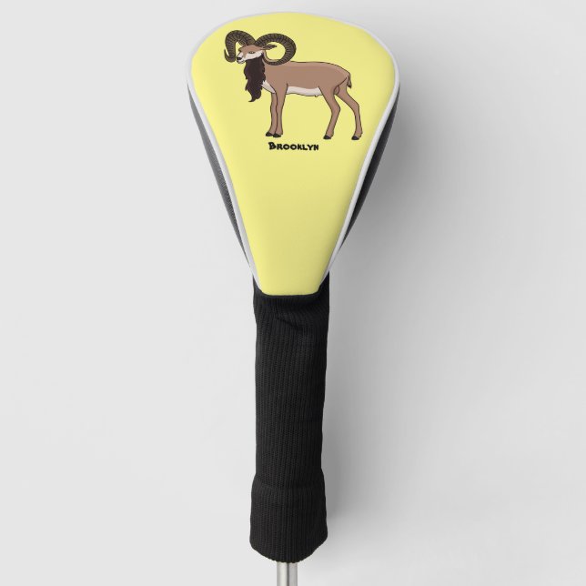 Mouflon goat illustration golf head cover (Front)