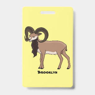 Mouflon goat illustration ID badge