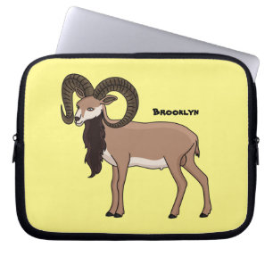 Mouflon goat illustration laptop sleeve