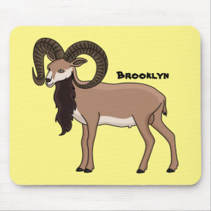 Mouflon goat illustration mouse mat