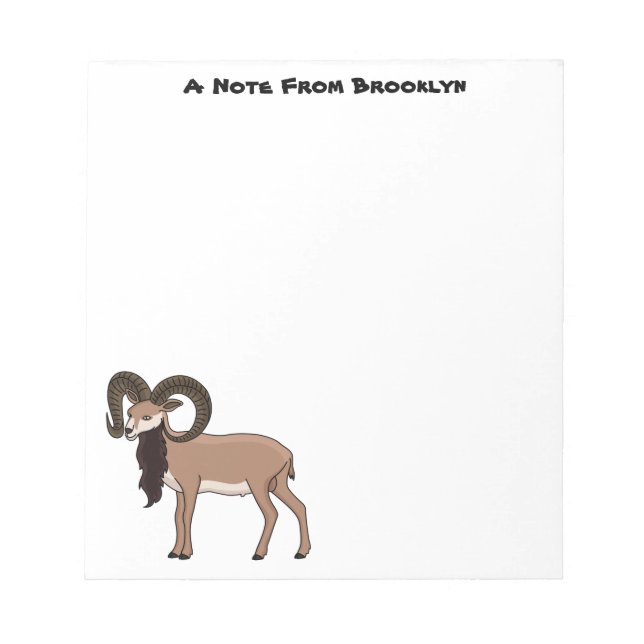 Mouflon goat illustration notepad (Front)