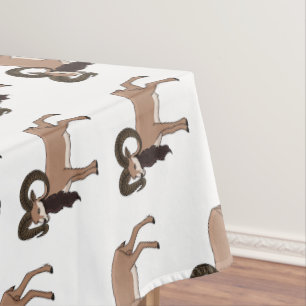 Mouflon goat illustration  tablecloth