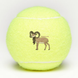 Mouflon goat illustration  tennis balls