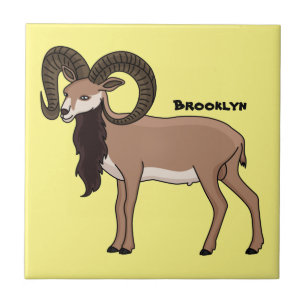 Mouflon goat illustration tile