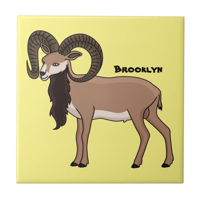 Mouflon goat illustration tile (Front)