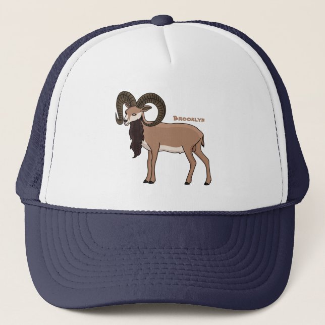 Mouflon goat illustration  trucker hat (Front)