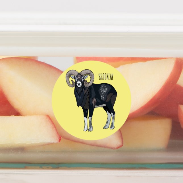 Mouflon sheep cartoon illustration (Affixed)