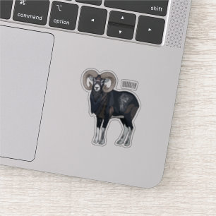 Mouflon sheep cartoon illustration
