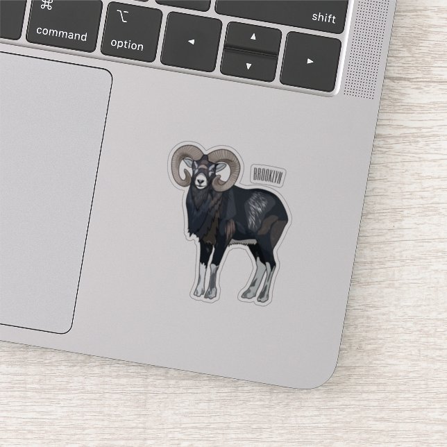 Mouflon sheep cartoon illustration (Detail)