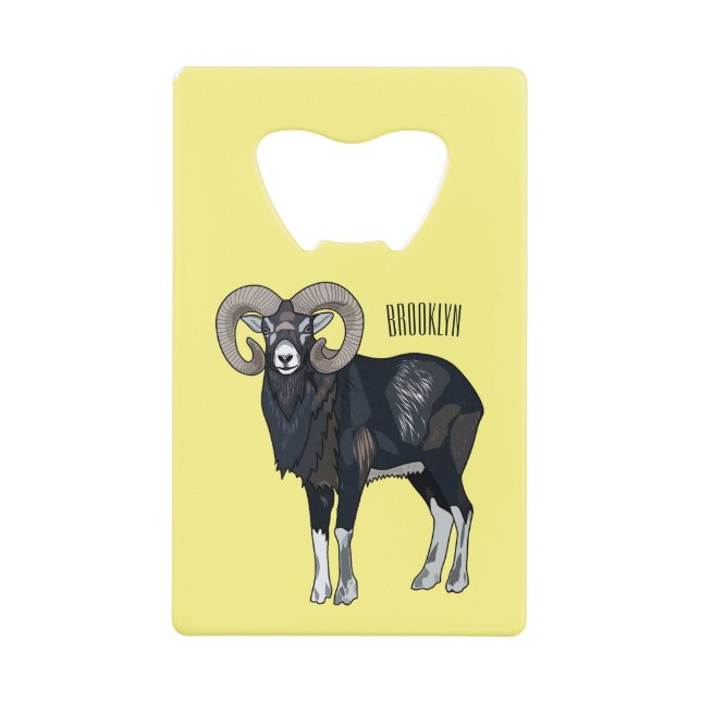 Mouflon sheep cartoon illustration (Front)