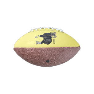 Mouflon sheep cartoon illustration american football