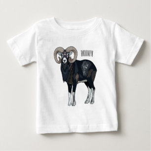 Mouflon sheep cartoon illustration baby T-Shirt