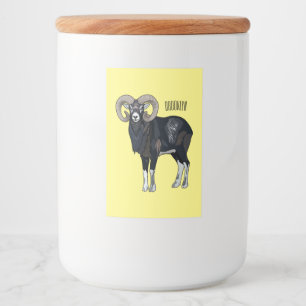 Mouflon sheep cartoon illustration food label