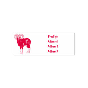 Mouflon sheep cartoon illustration self-inking stamp
