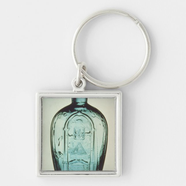 Mould-blown masonic flask key ring (Front)