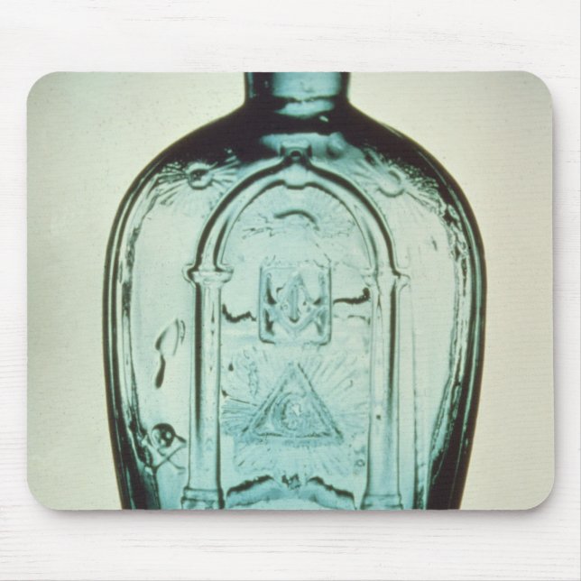 Mould-blown masonic flask mouse mat (Front)