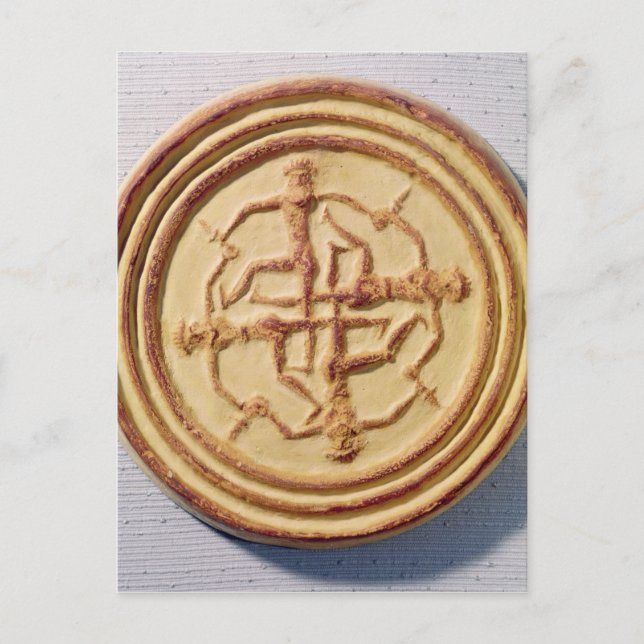 Mould depicting four warriors postcard (Front)