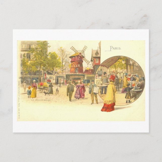 Moulin Rouge Paris Vintage Postcard (Front)