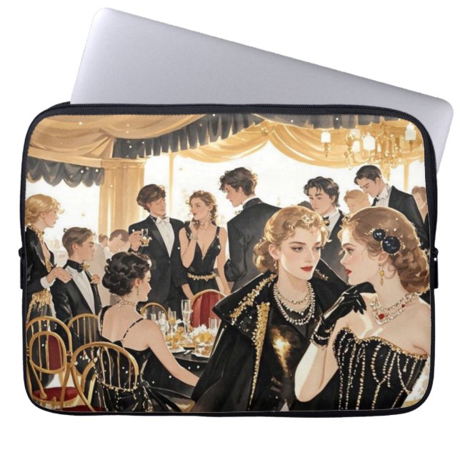 Moulin rouge style, black and gold, Rich luxury  Laptop Sleeve (Front)