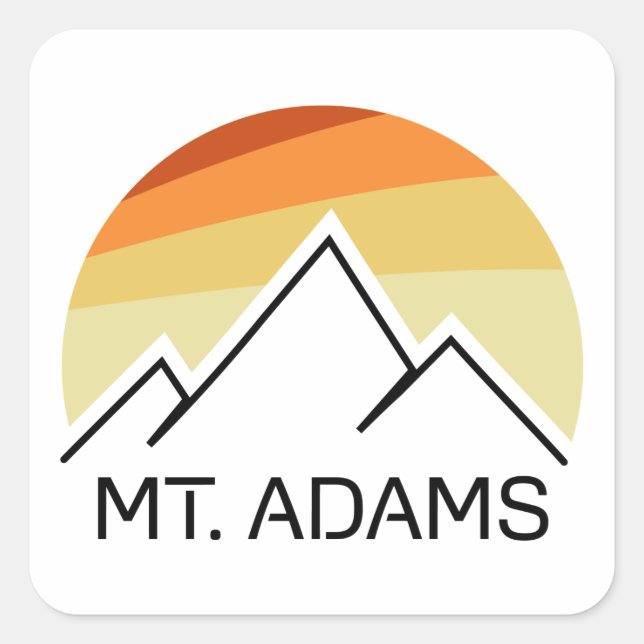 Mount Adams New Hampshire Retro Square Sticker (Front)