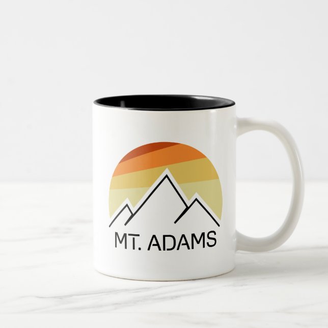 Mount Adams New Hampshire Retro Two-Tone Coffee Mug (Right)