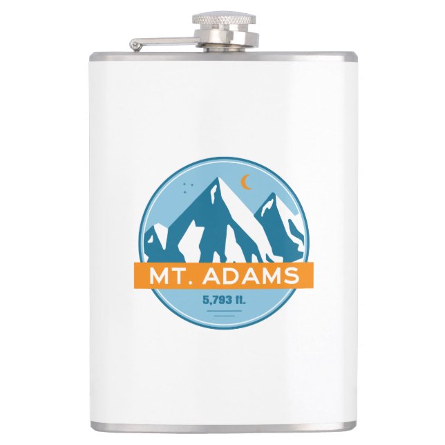 Mount Adams New Hampshire Stars Moon Hip Flask (Front)