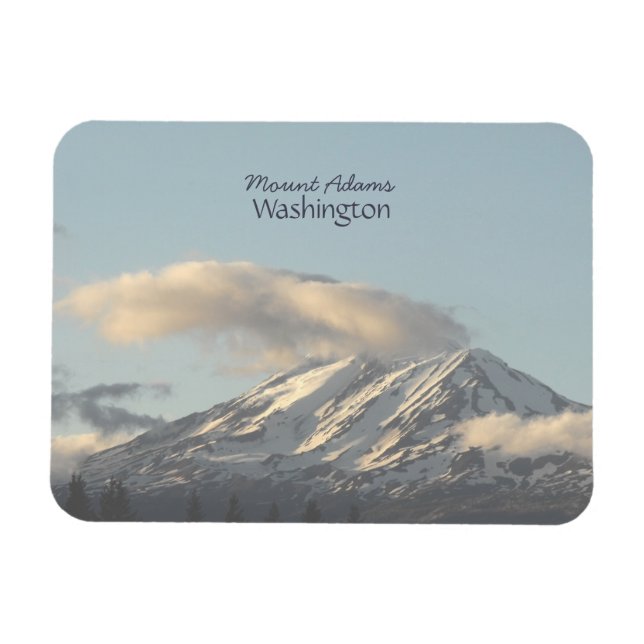 Mount Adams Washington Big Cloud Scenic Photo Magnet (Horizontal)