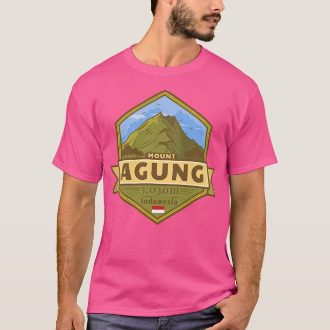Mount Agung Bali Indonesia Badge Active T-Shirt (Front)