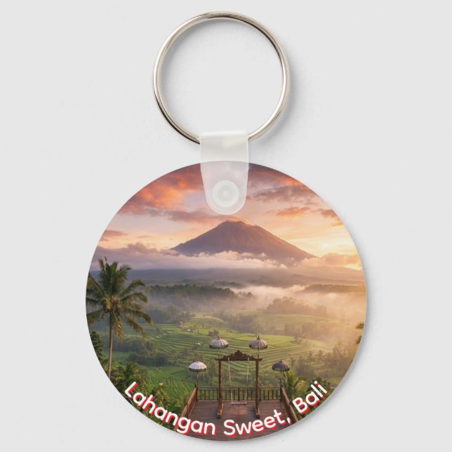 Mount Agung View Lahangan Sweet Bali Keychain (Back)