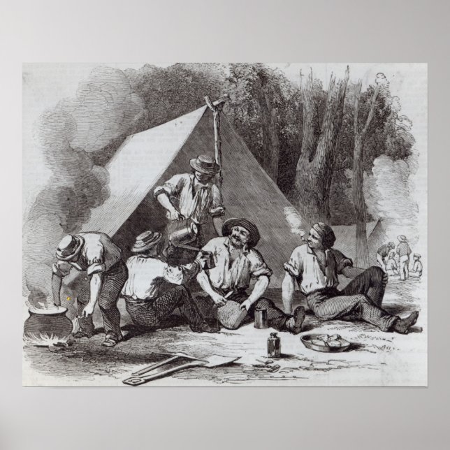 Mount Alexander gold-diggers at evening mess Poster (Front)
