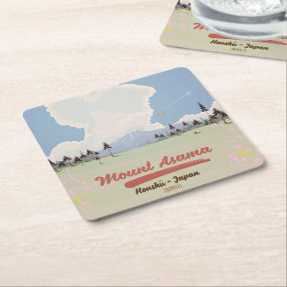 Mount Asama Honshū. Square Paper Coaster