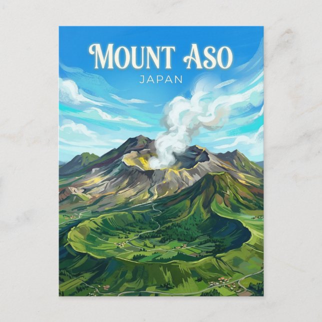 Mount Aso Japan Postcard (Front)