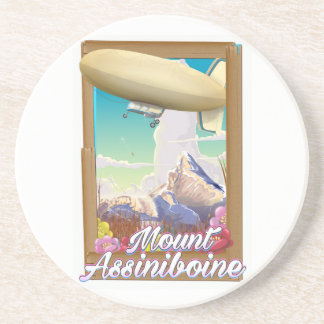Mount Assiniboine Blimp vacation poster Coaster