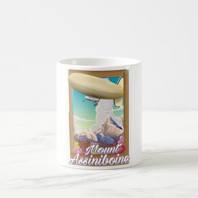 Mount Assiniboine Blimp vacation poster Coffee Mug (Center)