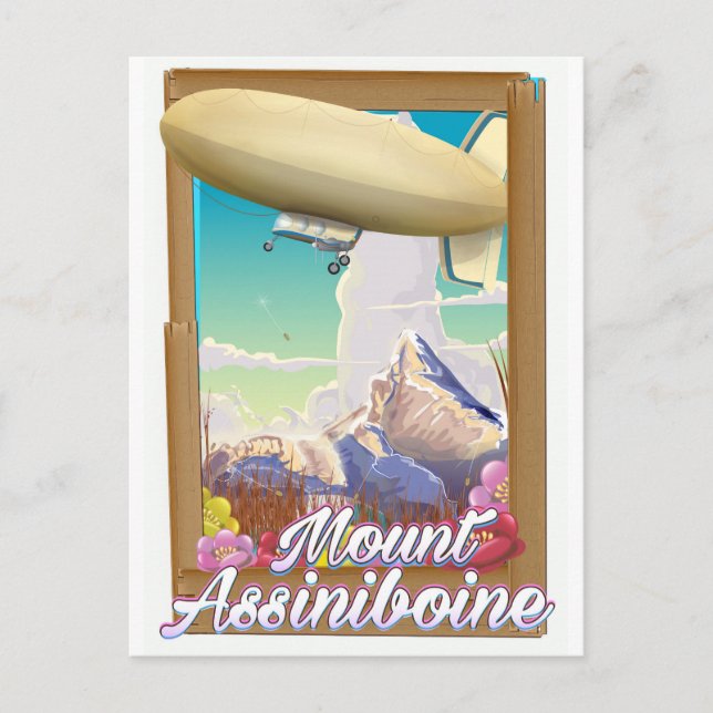Mount Assiniboine Blimp vacation poster Postcard (Front)